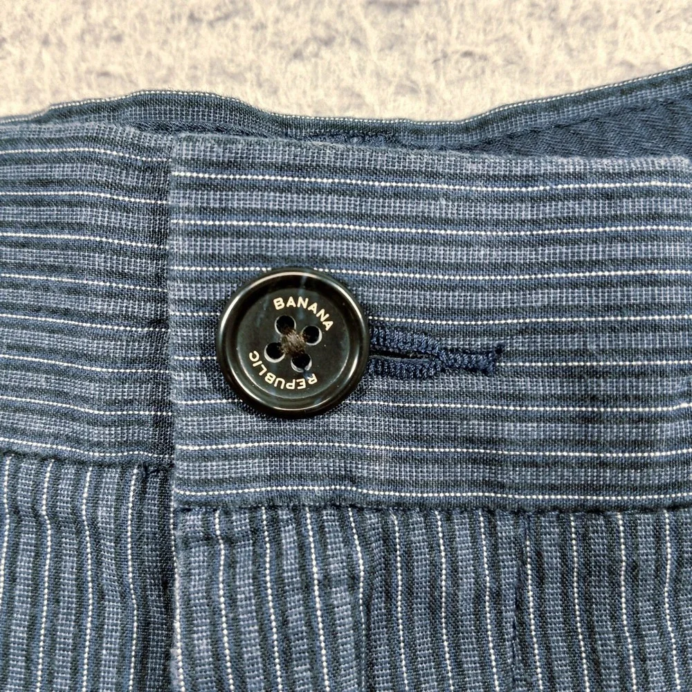 Banana Republic Men's Blue Pinstripe‎ Dress Pants 35x30 100% Cotton EUC
